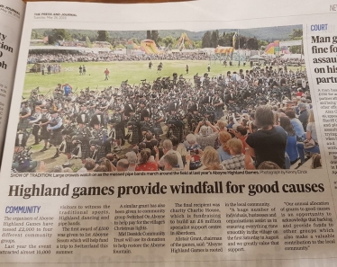 Delight at Aboyne Highland Games Funding 