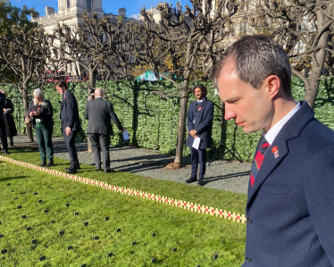Andrew Bowie attending the Garden of Remembrance in Westminster